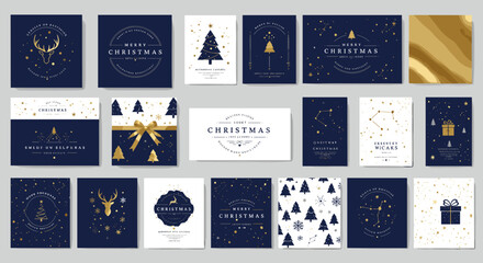 Elegant Christmas Card Designs Featuring Gold and Dark Backgrounds for Festive Greetings