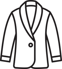 Simple line drawing of a classic business blazer jacket
