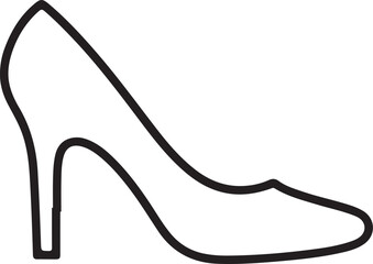 Simple outline of a classic high heel shoe