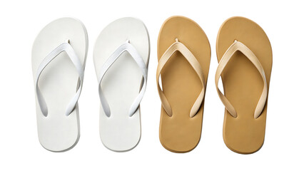 Pair of flip flops with rubber sole transparent background