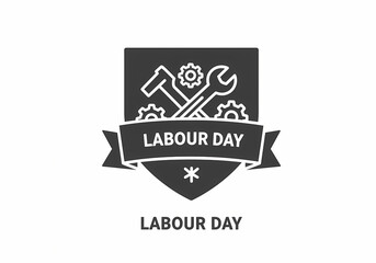 Fototapeta premium Labor Day Badge Celebratory Design for Workers on transparent background