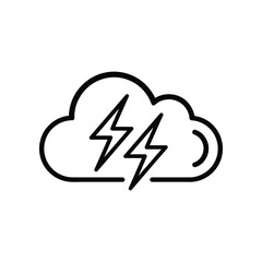 Cloud and Lightning Icon: A minimalist black and white icon presents a dramatic cloud interwoven with two lightning bolts, capturing the raw power of nature
