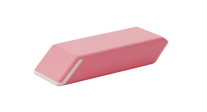 Pink Eraser Stationery Tool Isolated Against Black Background