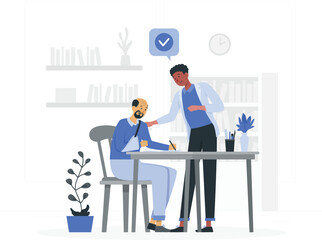 Occupational therapy patient support illustration