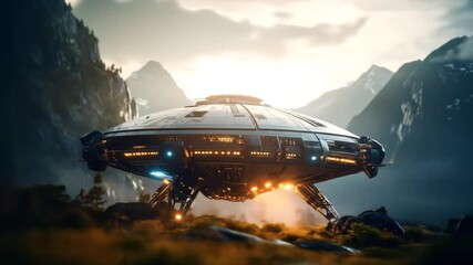 Mysterious ufo sighting in the serene mountains evoking wonder and curiosity about alien encounters