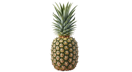 Obraz premium Whole Ripe Pineapple Standing on Black Background Studio Shot