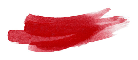 red watercolor background. Artistic hand paint. Isolated on transparent background.