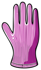 Obraz premium Vibrant pink protective cleaning glove illustration perfect for household chores and safety