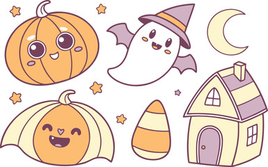 Halloween Icons Illustration Set. Spooky Halloween Graphic Elements. Halloween Celebration Icon Collection. Halloween Symbols and Elements. Creepy Halloween Icons Design. Festive Halloween Icon Art