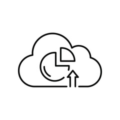 Cloud Data Analysis: A digital icon shows a cloud with data analysis diagram, reflecting innovation and connectivity in the digital era.