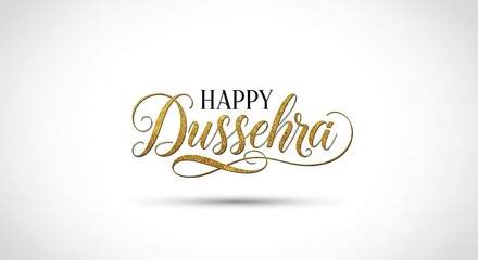 "Elegant Calligraphy Happy Dussehra Greeting &ndash; Minimalist Black Script on White Background",