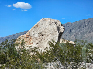 Giant white blocks in the Cuatro Cienegas Marble Mines, Coahuila, Mexico is an amazing landscape in a corner of the desert formerly used for extraction