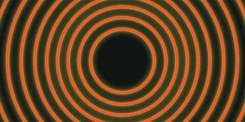 elegant rotating red neon circle in black background. vector art