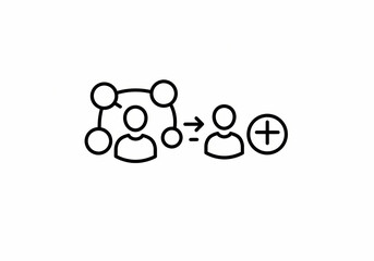 Team Expansion Adding New Members to Your Network Collaboration Growth and Networking Icon on transparent background