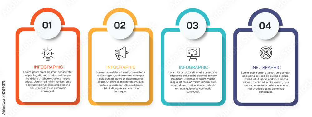 Wall mural steps business data visualization timeline process infographic template design with icons