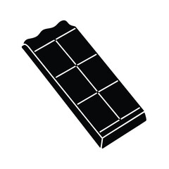 Black and White Chocolate Bar Icon Graphic Design Element