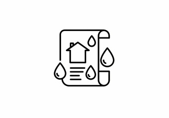 Water Damage Report Home Insurance Claim Document Icon  Repair Costs Leak Detection Property Restoration on transparent background