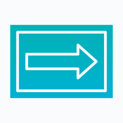 Left Arrow Sign Vector Icon, Isolated Vector Silhouette Gradient Style Icon,