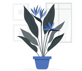Vibrant strelitzia plant floral illustration