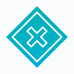 Fototapeta premium Cross Sign Vector Icon, Isolated Vector Silhouette Gradient Style Icon, Editable Stroke.