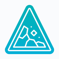 Landslide Sign Vector Icon, Isolated Vector Silhouette gradient Style Icon,