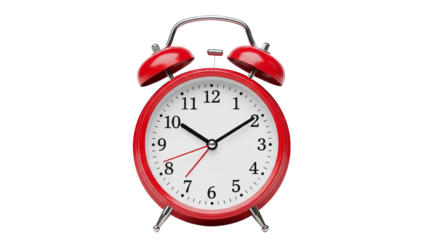 Time's Ticking A Vibrant Red Alarm Clock Against White Backdrop