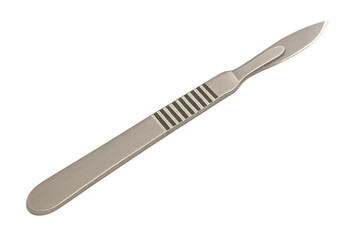 Fototapeta premium Stainless steel surgical scalpel isolated on plain black background