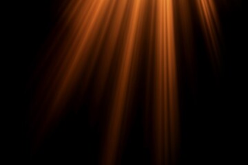 Abstract Orange Glow with Light Rays on Black Background, Cinematic Golden Spotlight Effect – Dark Dramatic Background