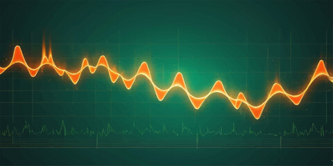 Obraz premium A cardiogram displaying a green heartbeat on a monitor shows the pulse rate on an ECG chart