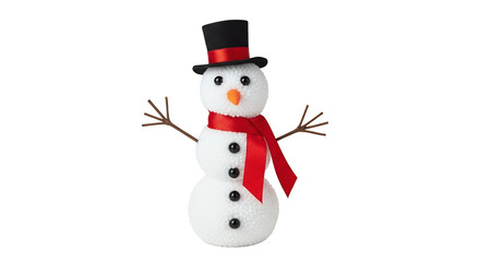 Cute Snowman Figurine with Hat and Scarf