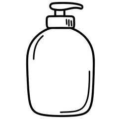 Obraz premium This hand-drawn illustration features a pump bottle designed for lotion or soap. The minimal design emphasizes cleanliness and simplicity, ideal for various uses.