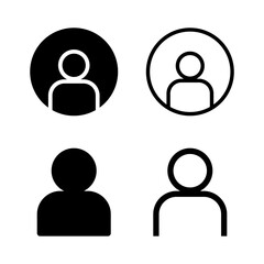 User Avatar Icon Set, Minimalist Profile Symbols Collection