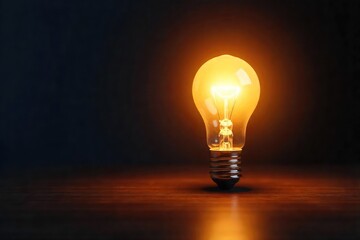 A single, bright lightbulb illuminates a dark room, casting a soft glow on surrounding objects, symbolizing inspiration and new ideas , ray, illumination