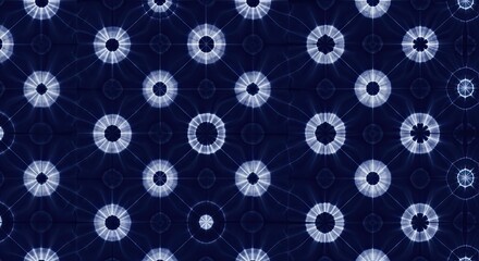 Traditional Japanese Shibori Honeycomb Seamless Pattern Indigo Dyeing Fabric