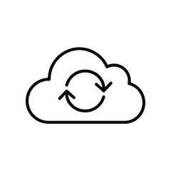 Cloud Sync Icon: The seamless synchronization icon, illustrated as a cloud with a circular arrow symbol, visually represents the core concept of data syncing and cloud computing.
