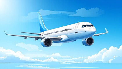 Obraz premium Airplane soaring through a vibrant sky