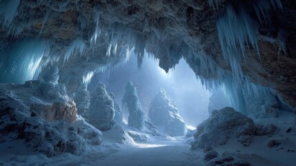 Exploring frozen wonders ice cave adventure arctic region photography natural environment atmospheric perspective
