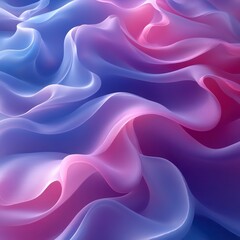 Fototapeta premium A dynamic abstract design features flowing, wavy lines in a gradient of soft blues and pinks, creating a captivating visual effect.
