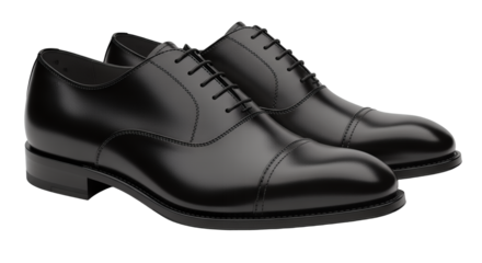 Mens Black Cap Toe Oxford Dress Shoes Formal Footwear