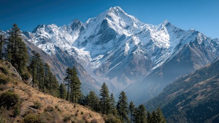 Obraz premium Majestic mountain view himalayas landscape photography natural environment panoramic perspective adventure concept