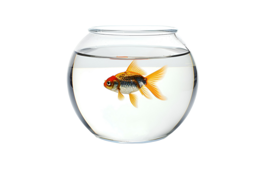 Goldfish in a Glass Bowl Aquatic Pet Solitude