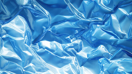 Fototapeta premium blue glowing plastic bag wave texture background 