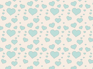 Delicate heart pattern in soft mint green on creamy beige — gentle, romantic, and perfect for wedding, baby, or pastel-themed designs with soothing, minimalist charm.
