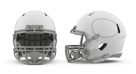 Fototapeta premium American Football Helmet Front and Side Views - 3D Render