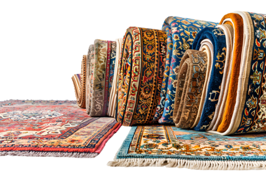 Rolled Rugs Colorful Carpets Oriental Decor