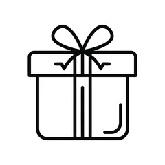 Gift Box Icon: A minimalist graphic presents a neatly wrapped gift box, tied with a delicate bow, a symbol of giving and celebration. 
