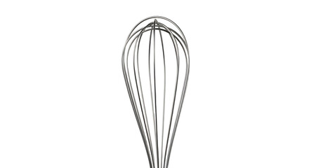 Silver Metal Whisk Kitchen Utensil Black Background Studio Shot