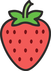 Fresh red strawberry vector illustration on white background vector icon