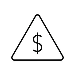 Financial Caution Sign: A stark, minimalist sign depicting the universal symbol for financial caution and risk, conveying a message of economic uncertainty or potential financial peril.