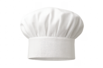Classic white chef hat on transparent background representing culinary expertise